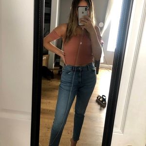 Pink off shoulder top